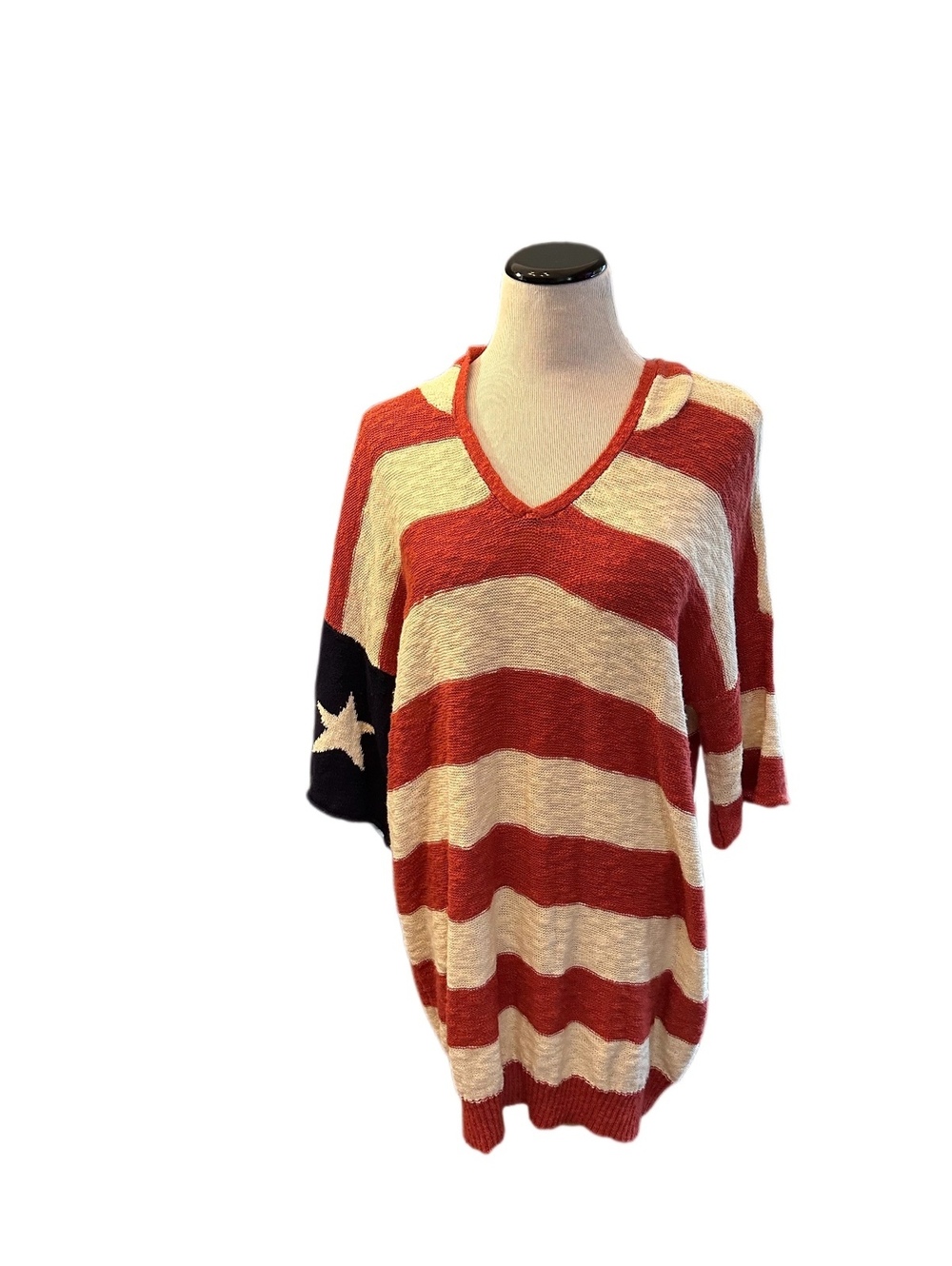 Easel Multicolor Americana Hooded Sweater Women’s Sz M